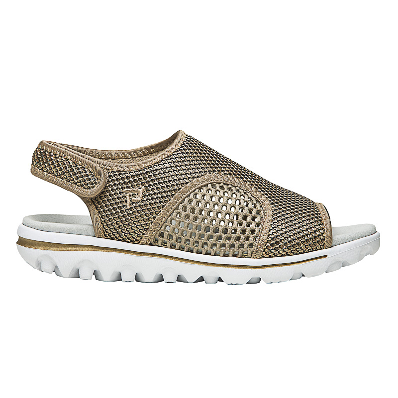 Propet TravelActiv SS Sandaler Dame Guld Sort | qcpsJd69