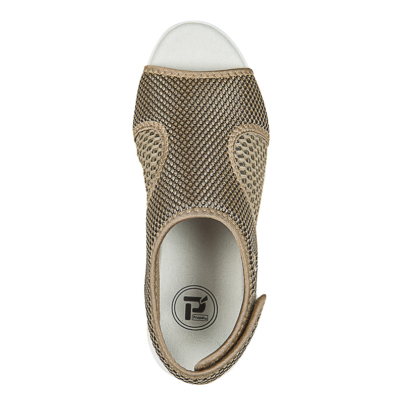 Propet TravelActiv SS Sandaler Dame Guld Sort | qcpsJd69