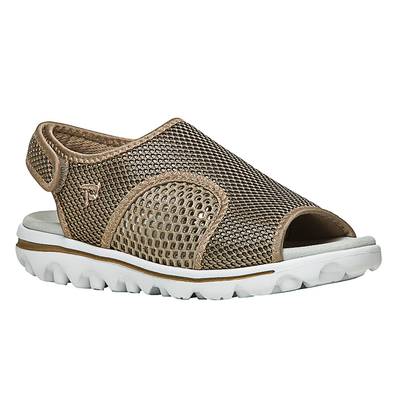 Propet TravelActiv SS Sandaler Dame Guld Sort | qcpsJd69