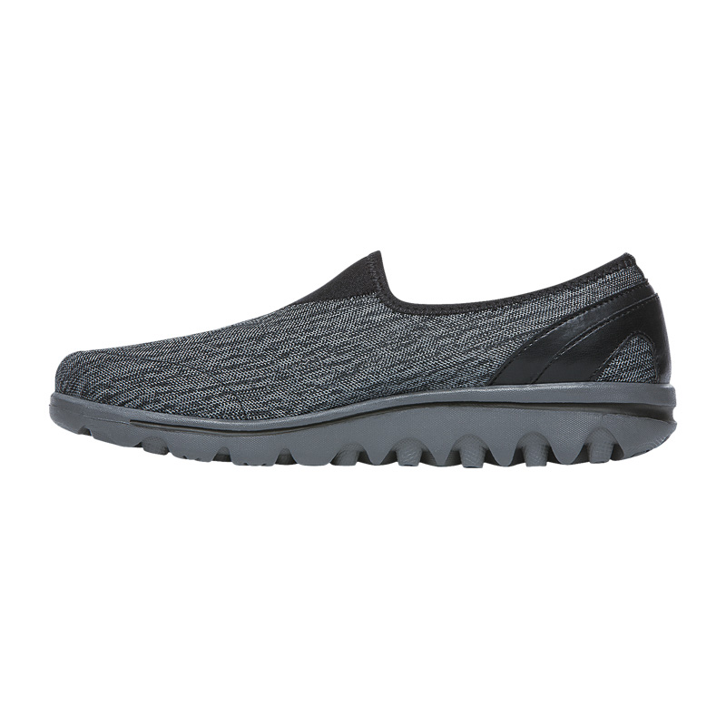 Propet TravelActive Slip-On Sneakers Dame Sort Grå | acUVTksI