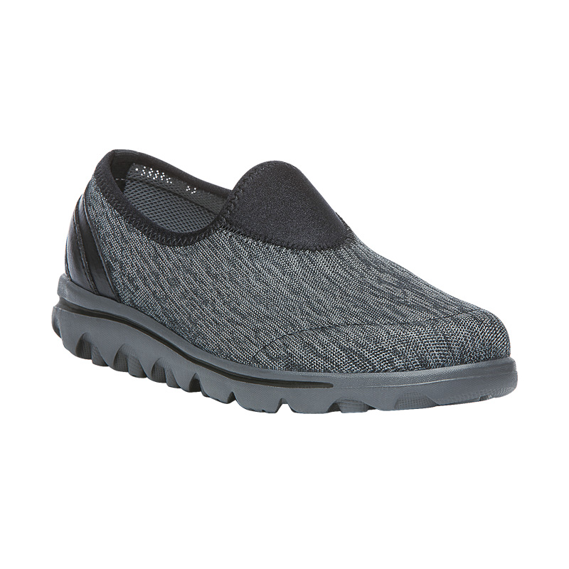 Propet TravelActive Slip-On Sneakers Dame Sort Grå | acUVTksI