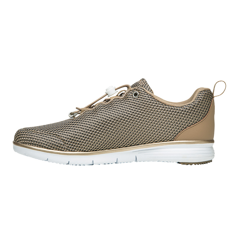 Propet TravelFit Prestige Sneakers Dame Guld Sort | rRfuwIhR