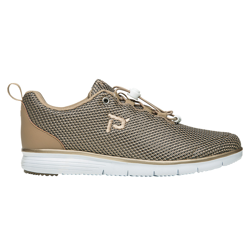 Propet TravelFit Prestige Sneakers Dame Guld Sort | rRfuwIhR