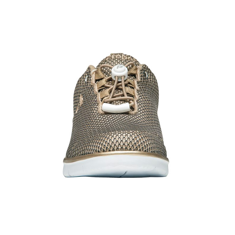 Propet TravelFit Prestige Sneakers Dame Guld Sort | rRfuwIhR